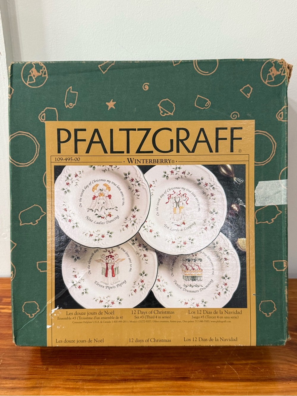 Pfaltzgraff Winterberry 12 Days of Christmas Plates Set #3